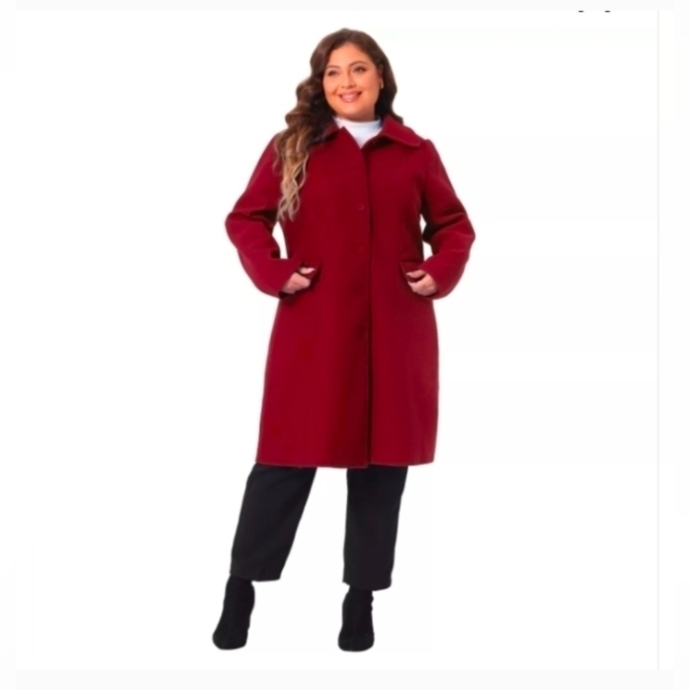 Agnes Orinda Women's Plus Size Winter Fashion Coats Single Breasted Long Peacoat